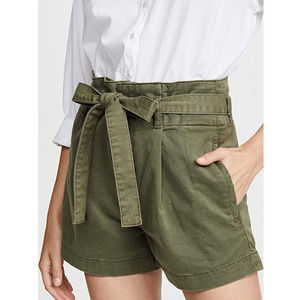 NWT DL1961 Green Camile Tie Paperbag Twill Shorts